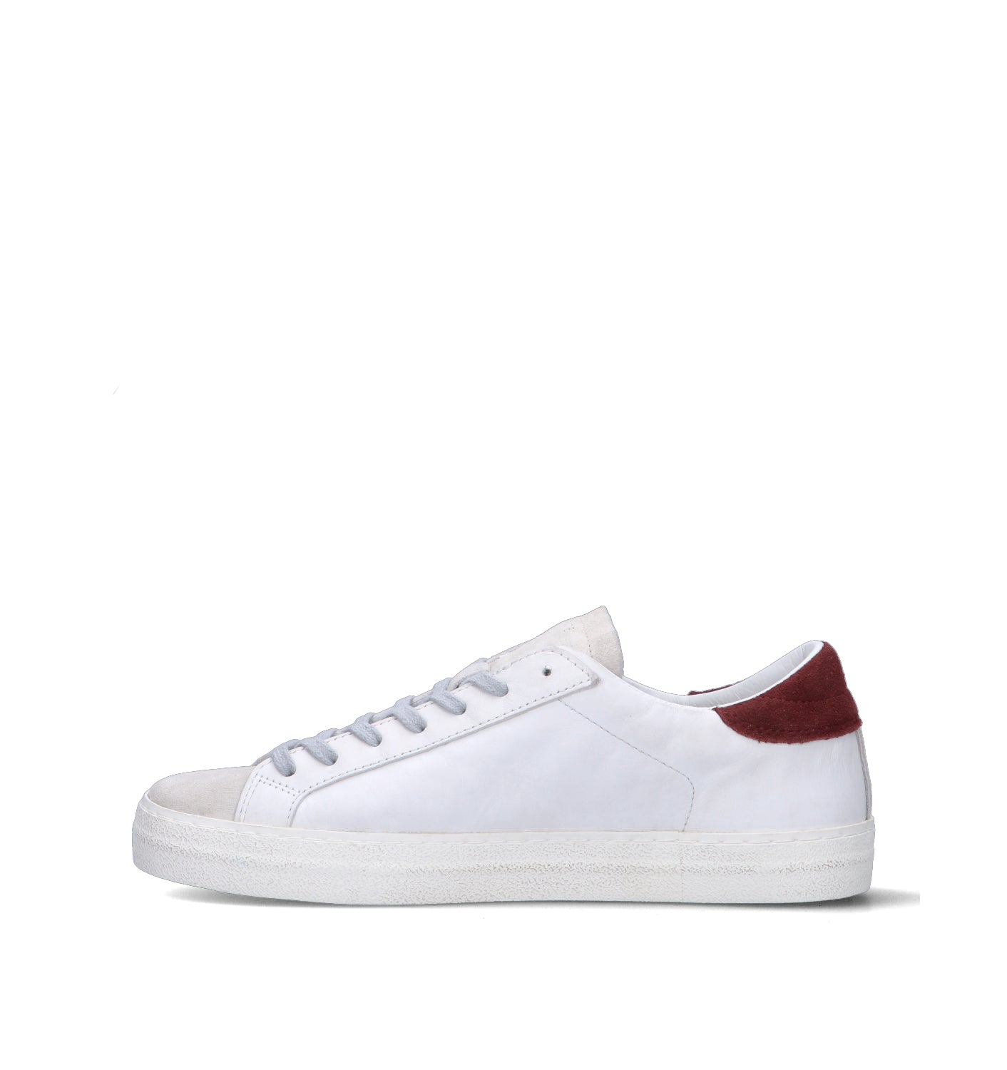 D.A.T.E. Sneaker uomo bianca/bordeaux in pelle