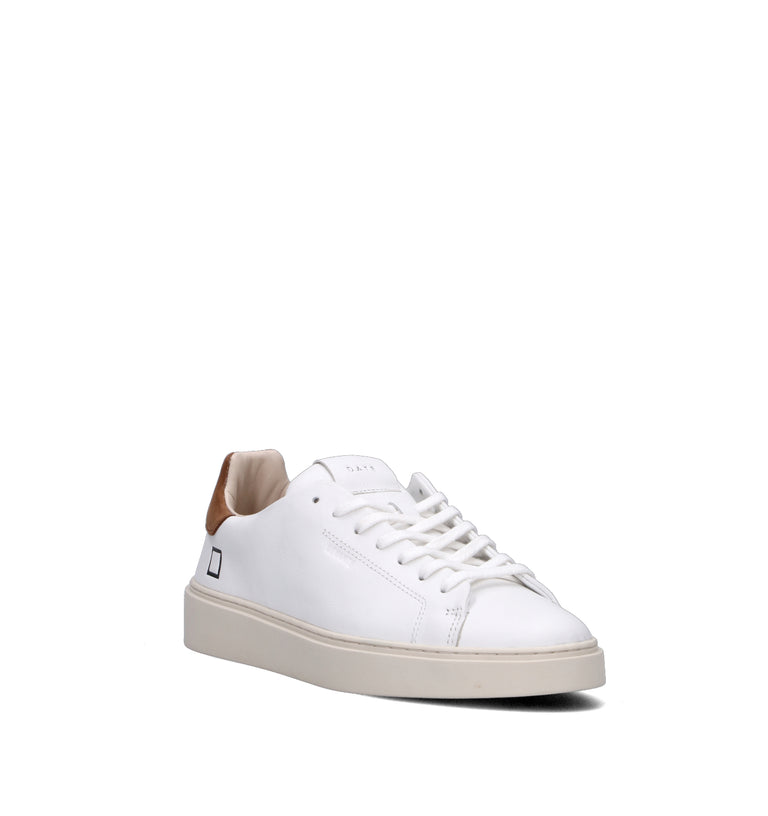 D.A.T.E. Sneaker uomo bianca/cuoio in pelle