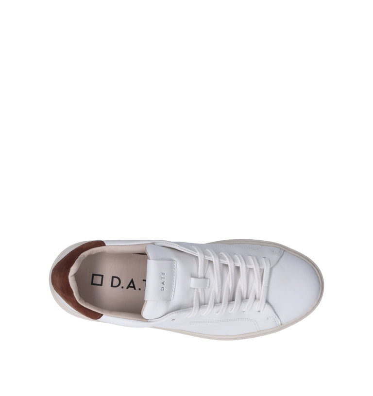 D.A.T.E. Sneaker uomo bianca/cuoio in pelle