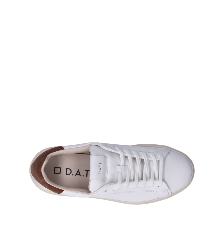 D.A.T.E. Sneaker uomo bianca/cuoio in pelle