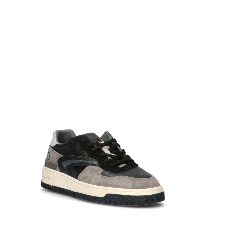 D.A.T.E. Sneaker uomo nera/grigia in pelle