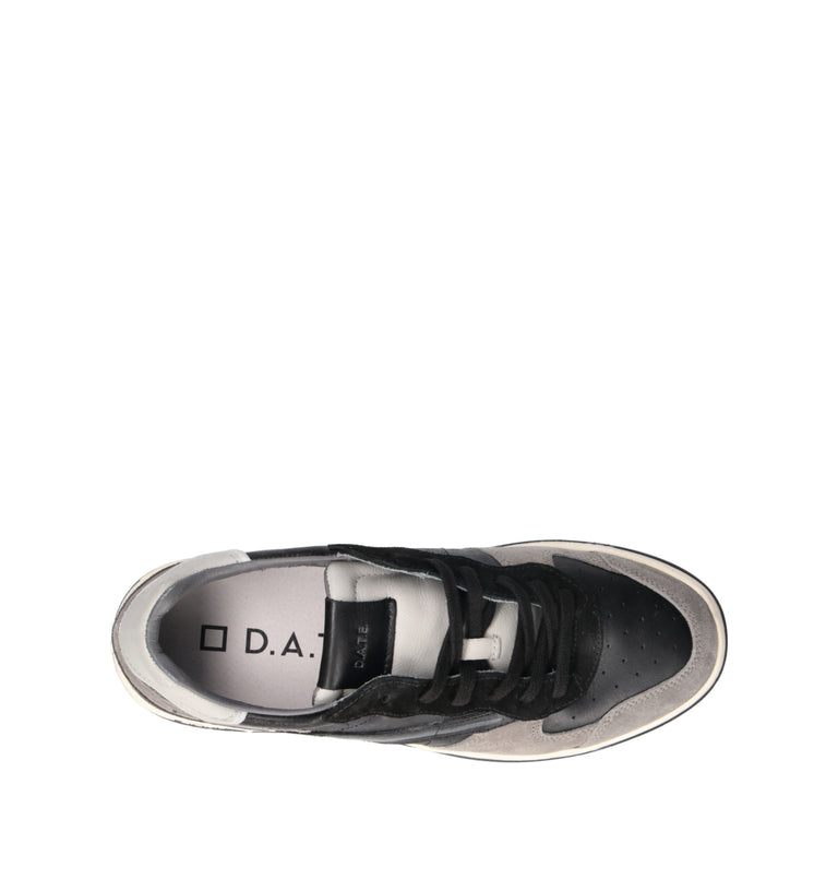 D.A.T.E. Sneaker uomo nera/grigia in pelle