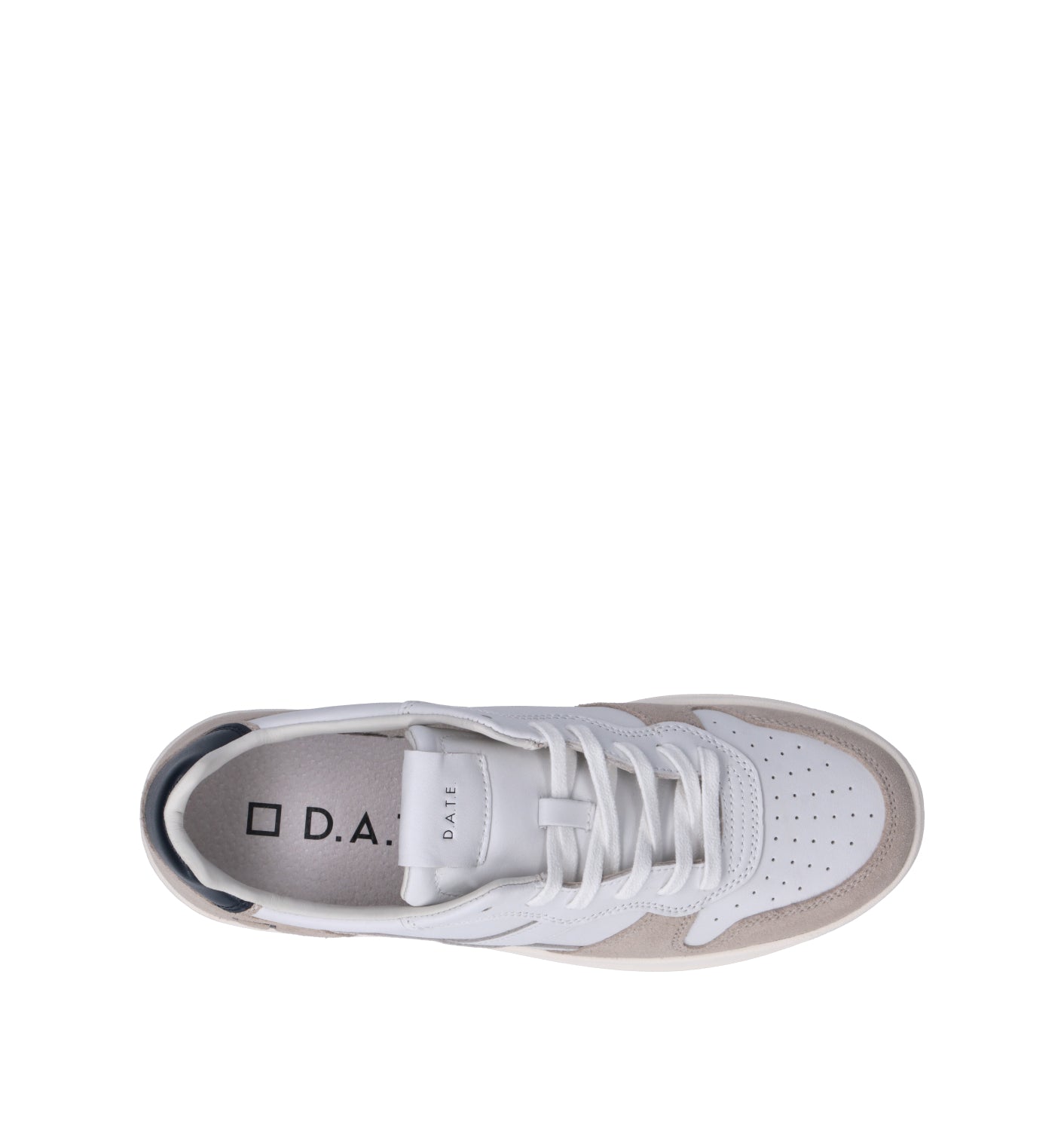 D.A.T.E. Sneaker uomo bianca/blu in pelle