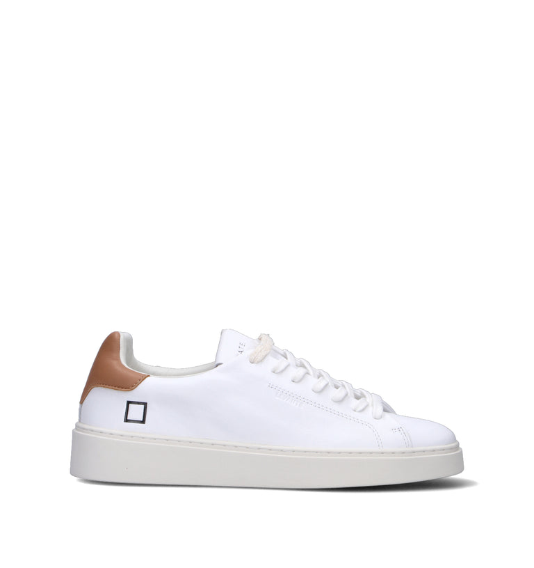 D.A.T.E. Sneaker uomo bianca/cuoio in pelle