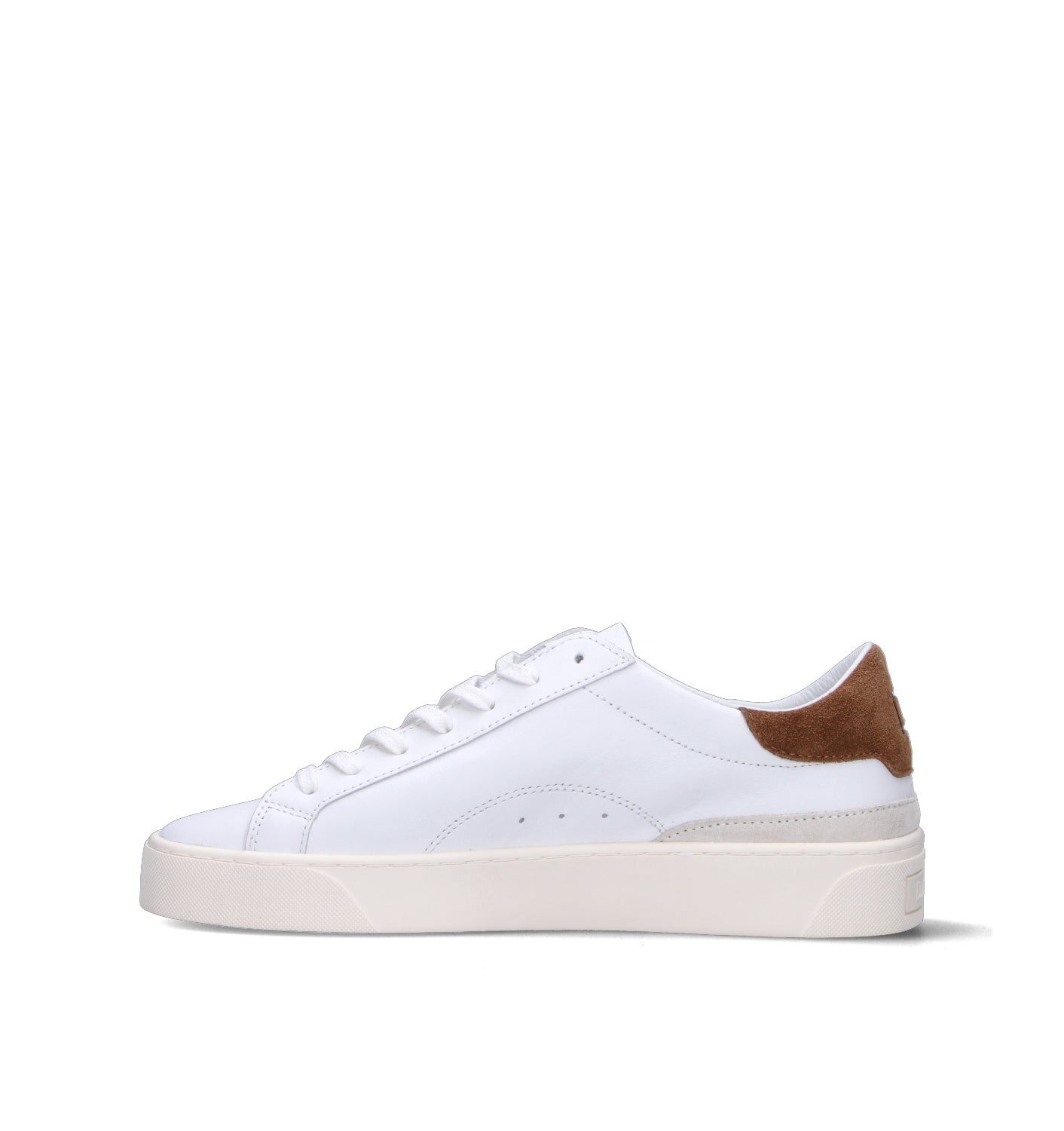 D.A.T.E. Sneaker uomo bianca/marrone in pelle