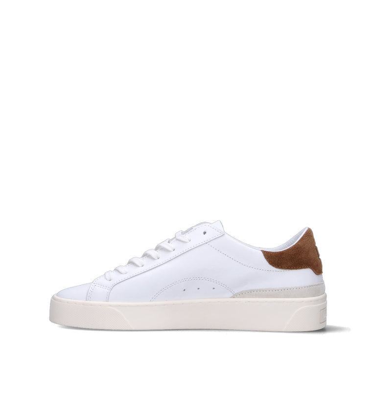 D.A.T.E. Sneaker uomo bianca/marrone in pelle