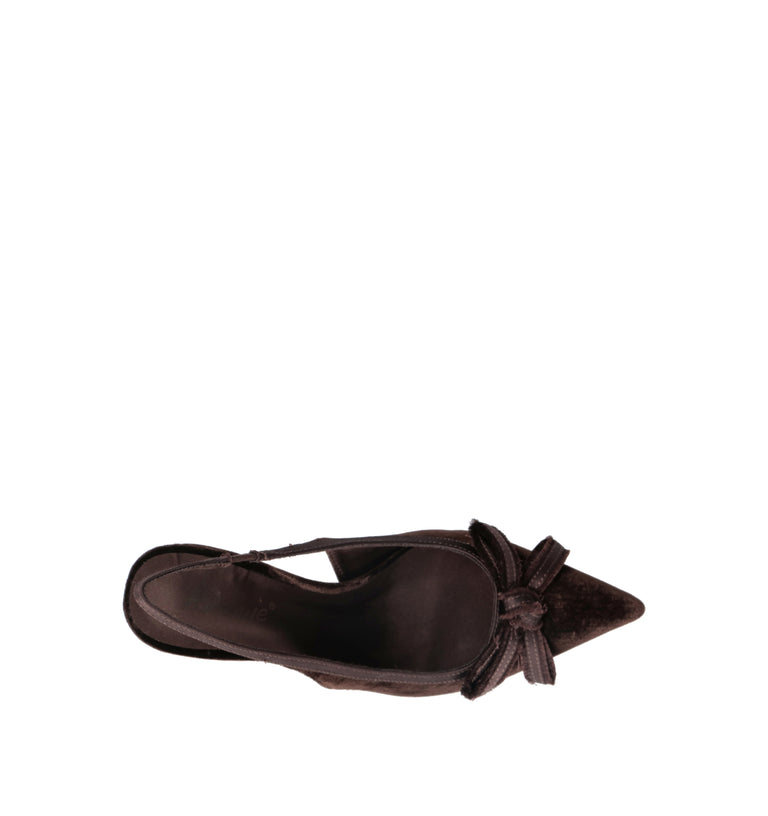 A.ENNIE Slingback donna marrone in tessuto