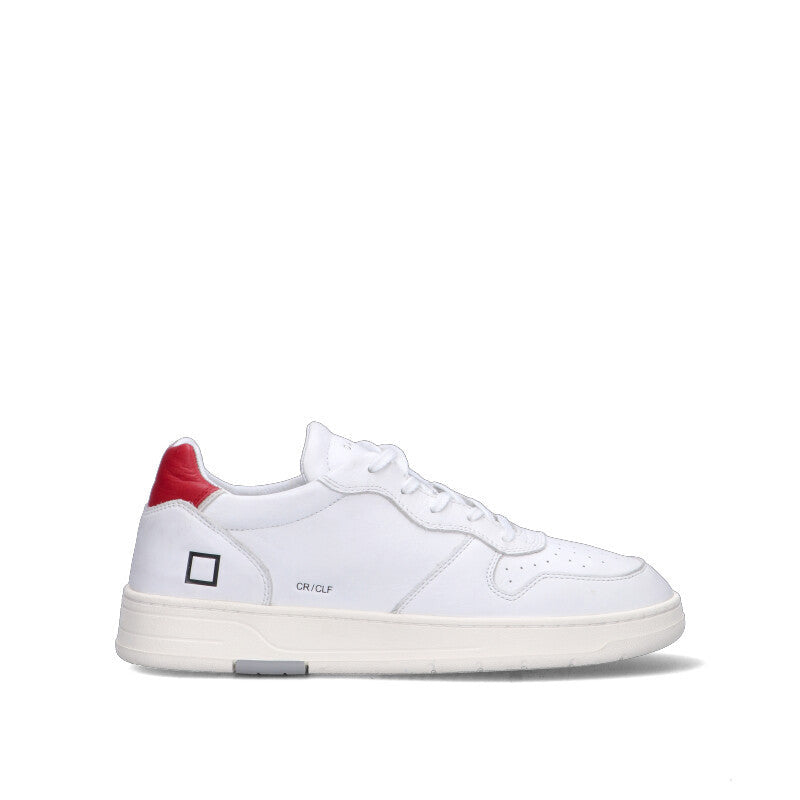 D.A.T.E. - COURT Sneaker uomo bianca/rossa in pelle