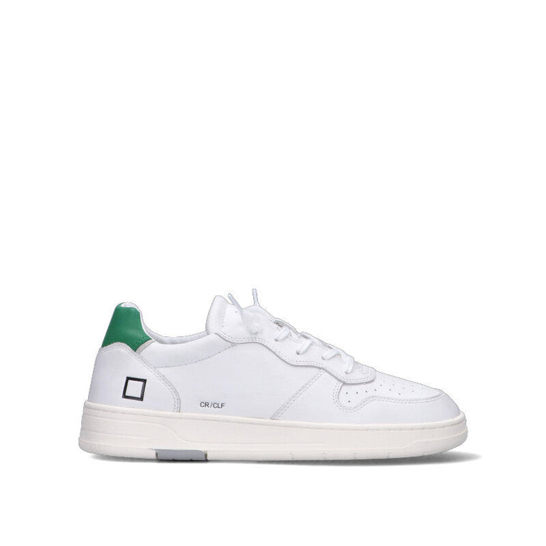 D.A.T.E. COURT CALF Sneaker umo bianca/verde in pelle