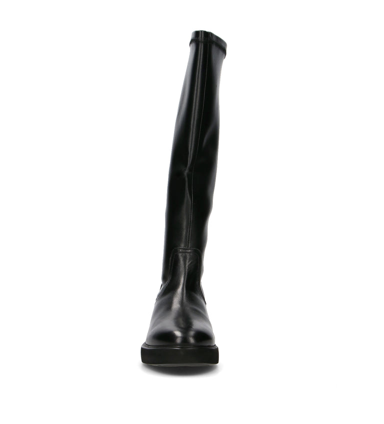 CATCH JUICE Stivale donna nero in pelle
