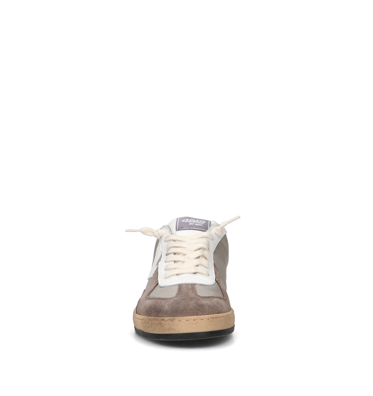 QUATTROBARRADODICI Sneaker uomo grigia in pelle