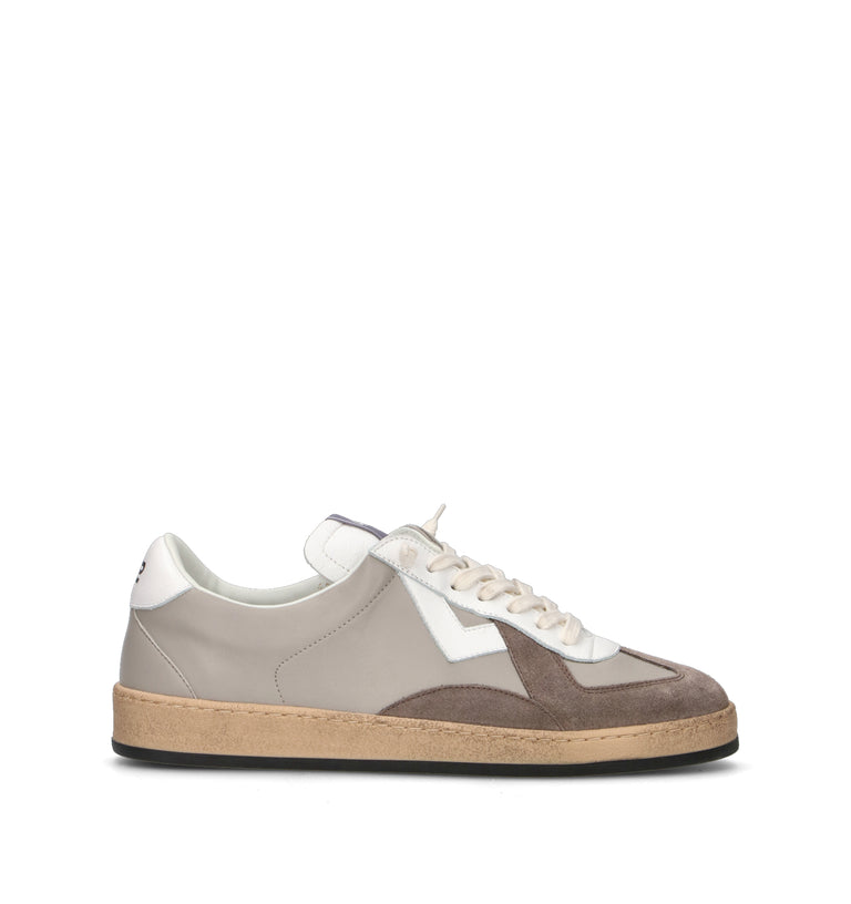 QUATTROBARRADODICI Sneaker uomo grigia in pelle