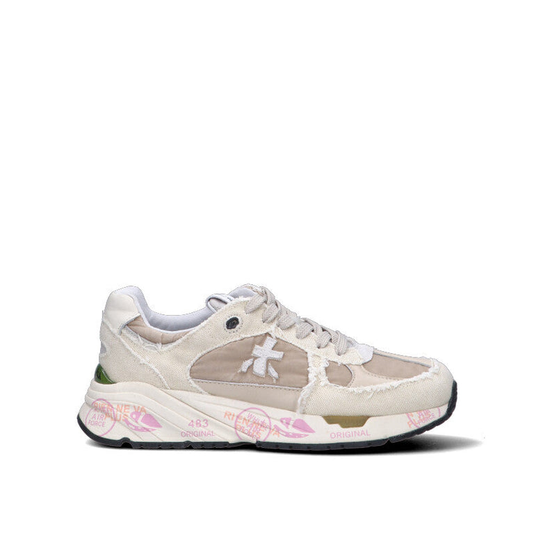 PREMIATA Sneaker donna beige/marrone/rosa/verde in pelle