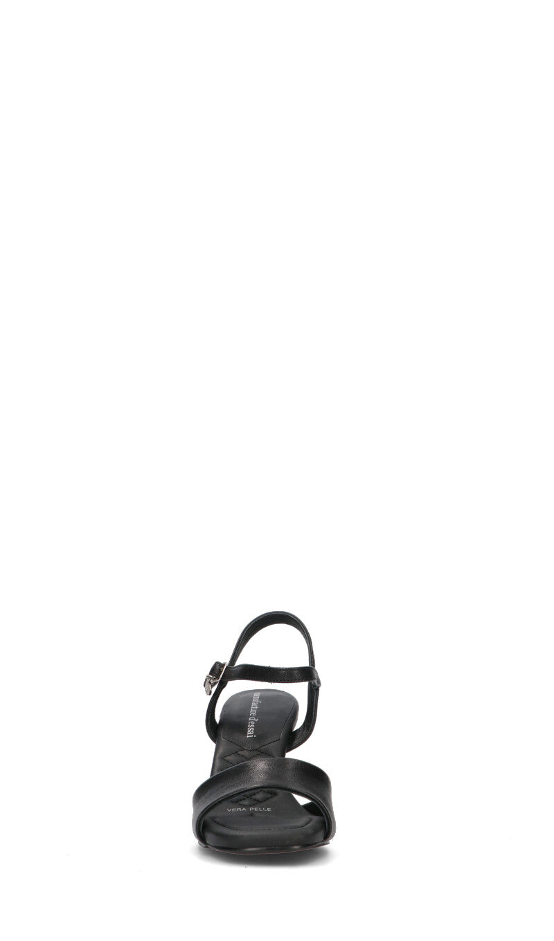 MANUFACTURE D'ESSAI Sandalo donna nero in pelle