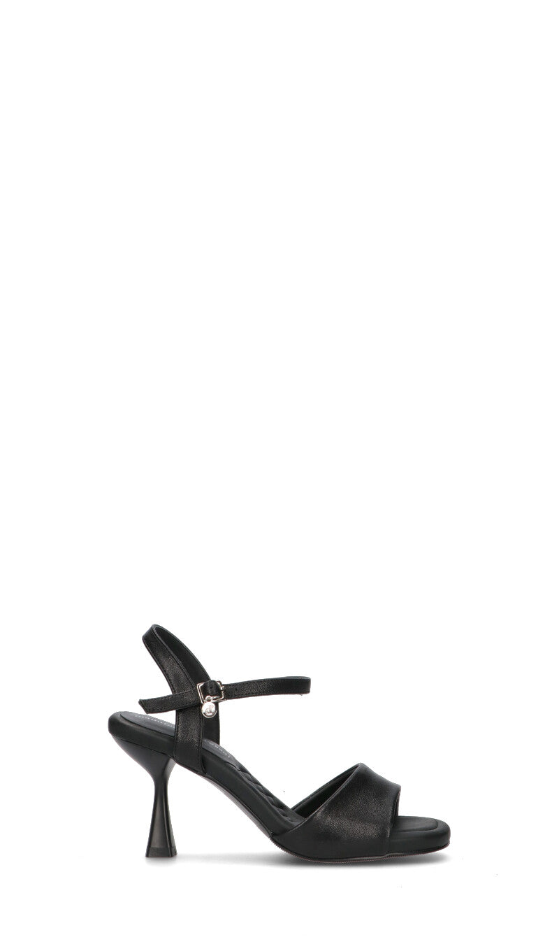 MANUFACTURE D'ESSAI Sandalo donna nero in pelle
