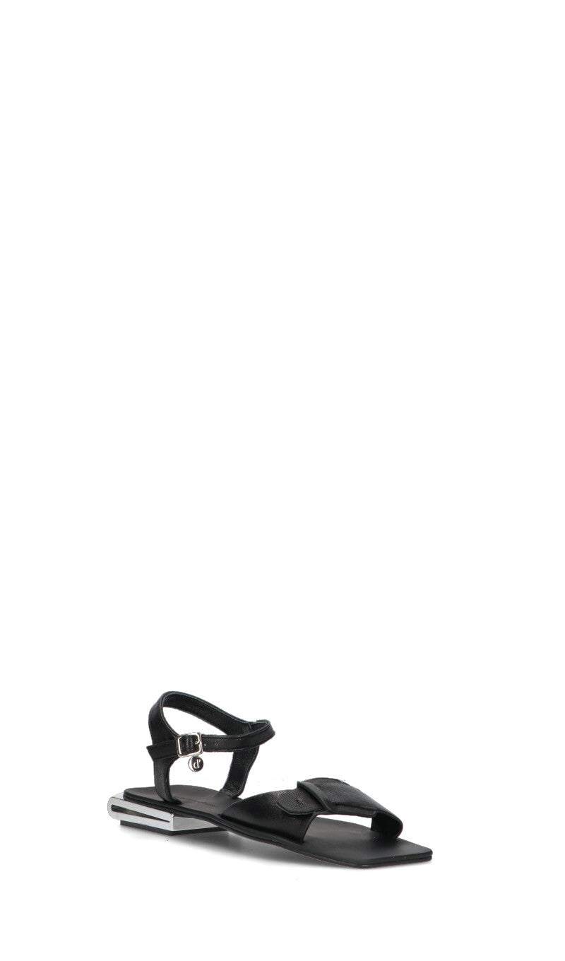 MANUFACTURE D'ESSAI Sandalo donna nero in pelle