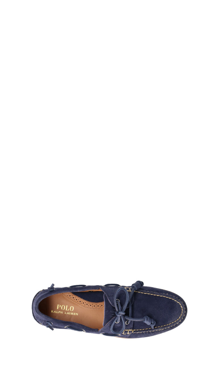 RALPH LAUREN Scarpa barca uomo blu in suede