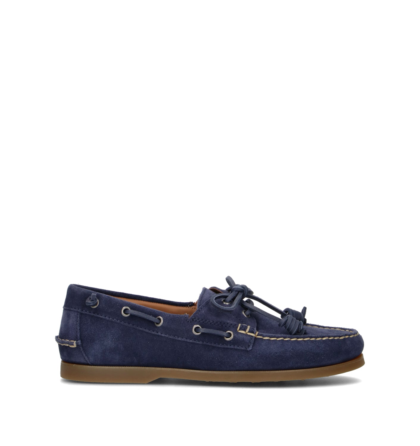 RALPH LAUREN Scarpa barca uomo blu in suede