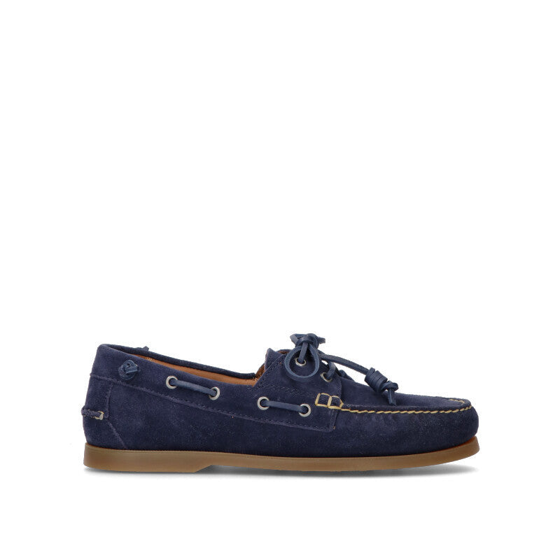 RALPH LAUREN Scarpa barca uomo blu in suede