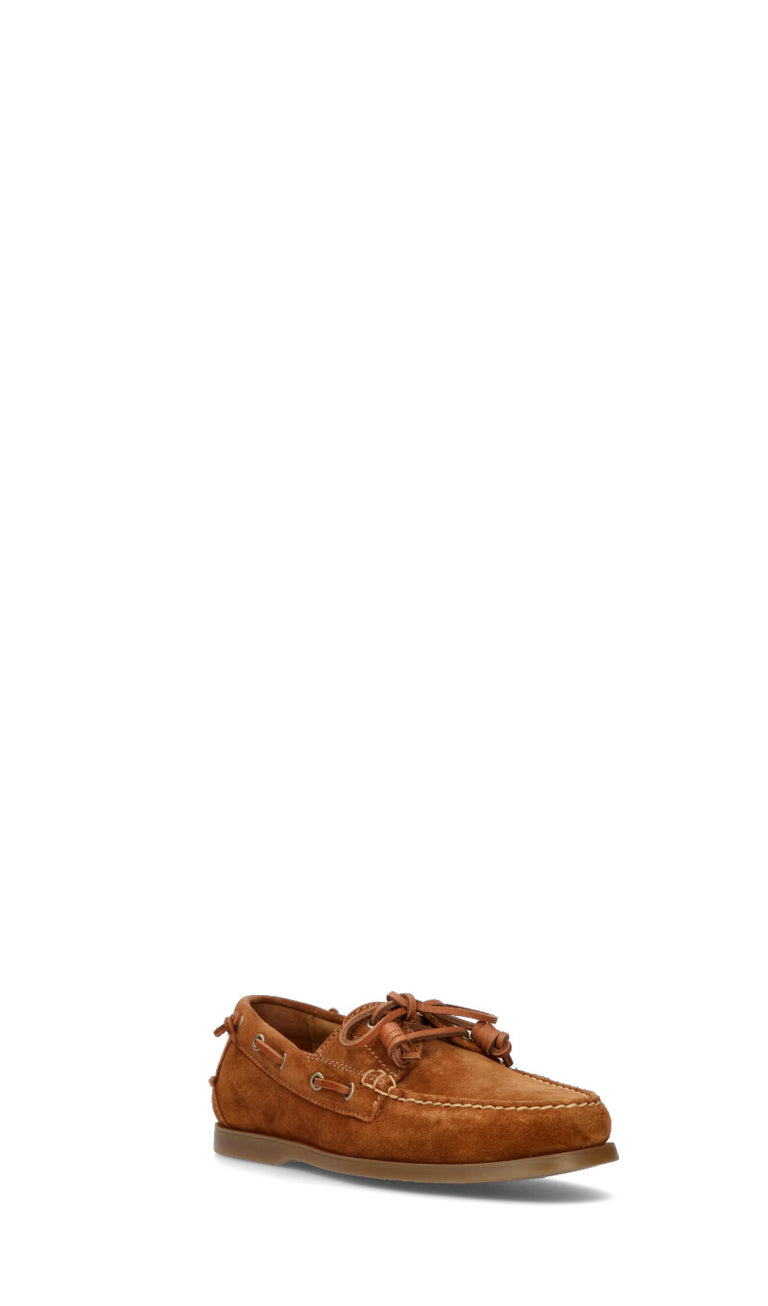 RALPH LAUREN Scarpa barca uomo cuoio in suede