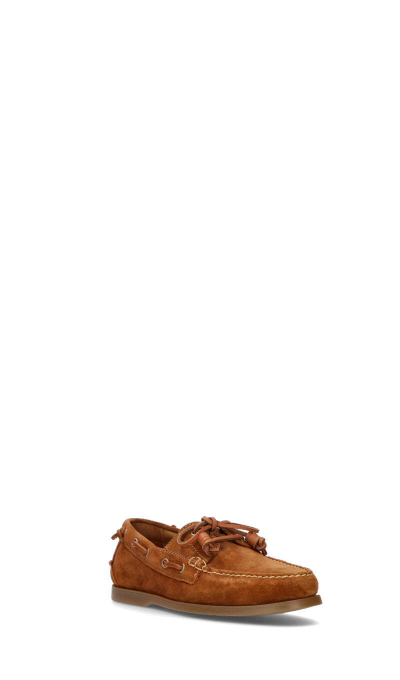 RALPH LAUREN Scarpa barca uomo cuoio in suede