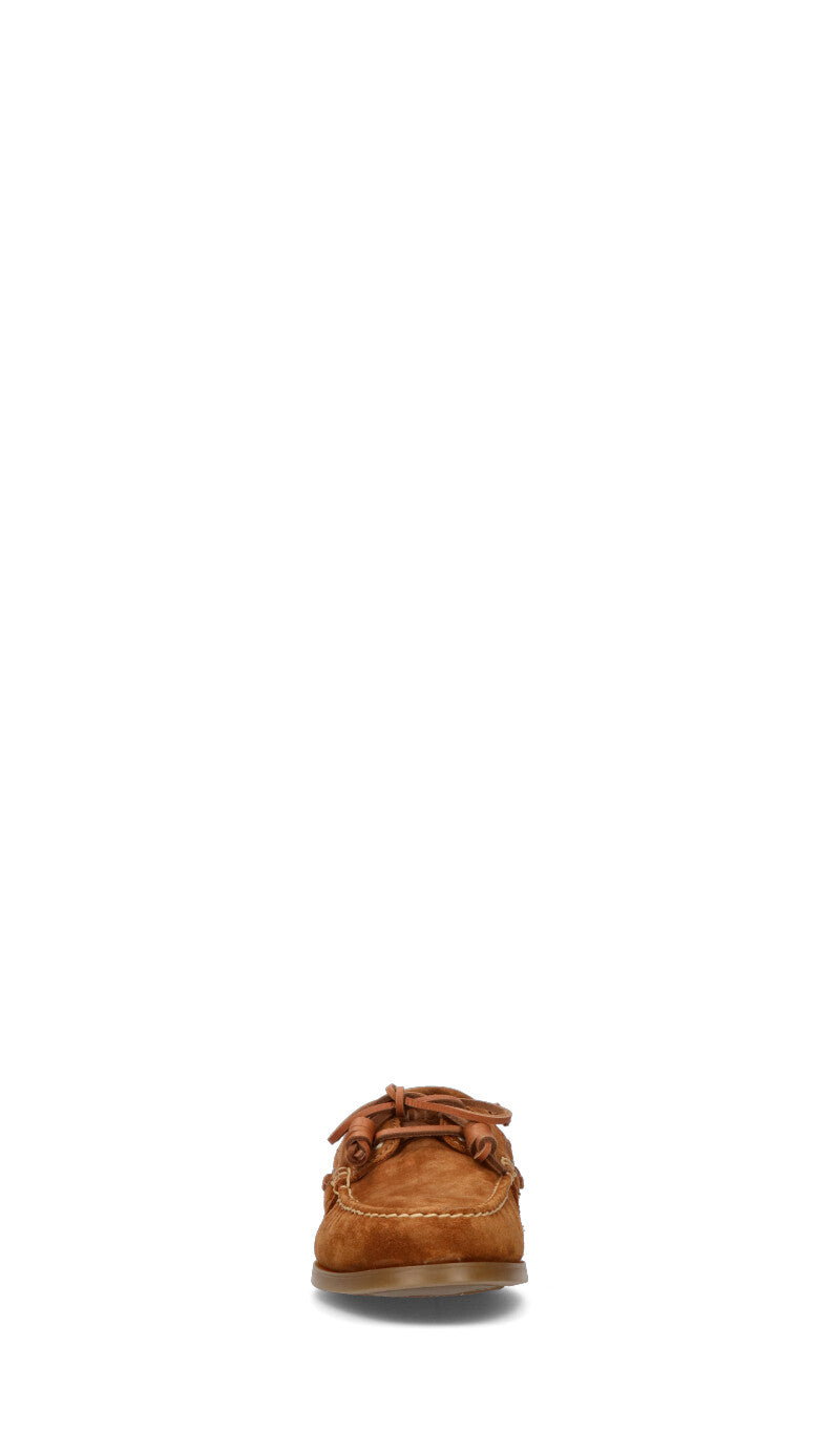 RALPH LAUREN Scarpa barca uomo cuoio in suede