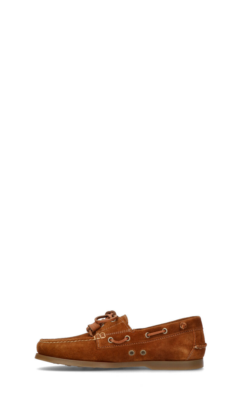 RALPH LAUREN Scarpa barca uomo cuoio in suede