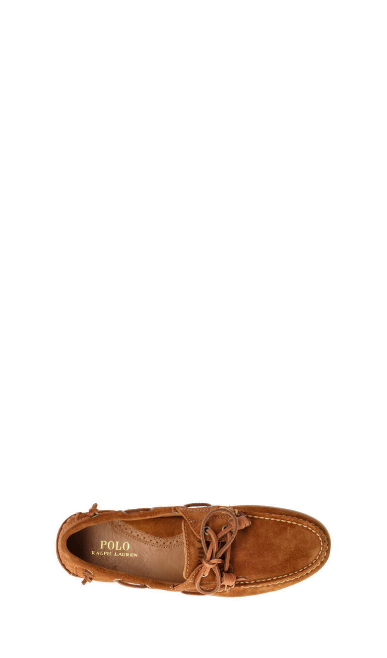 RALPH LAUREN Scarpa barca uomo cuoio in suede