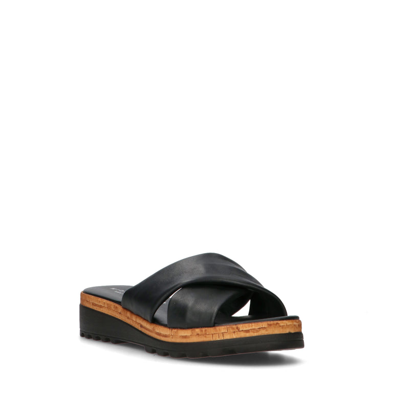 MIDELETTE Ciabatta donna nera in pelle
