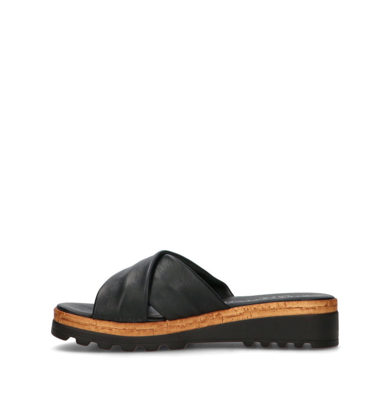 MIDELETTE Ciabatta donna nera in pelle