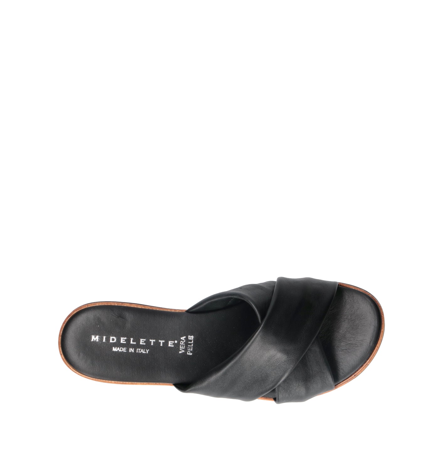 MIDELETTE Ciabatta donna nera in pelle
