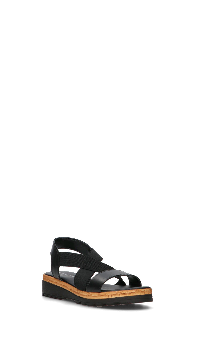 MIDELETTE Sandalo donna nero in pelle
