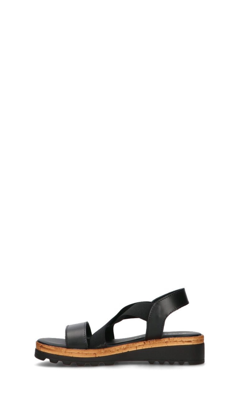 MIDELETTE Sandalo donna nero in pelle
