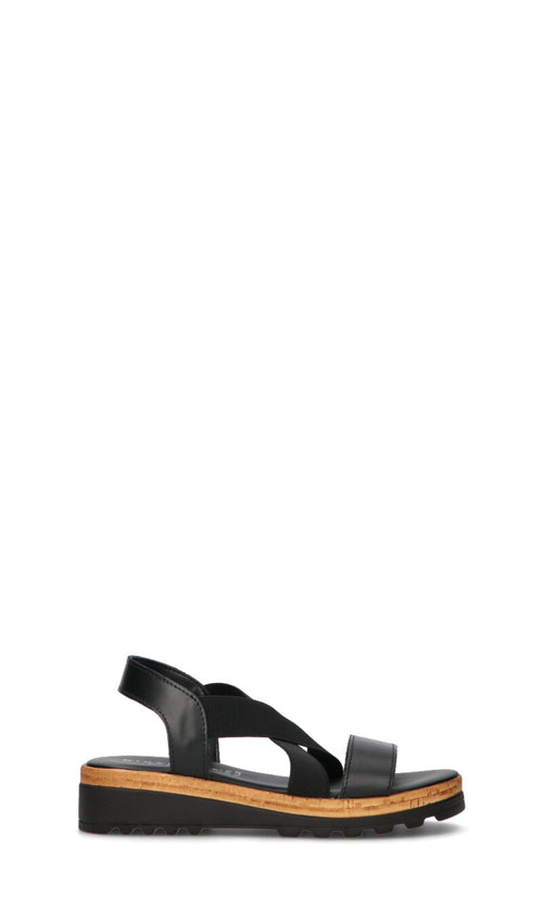 MIDELETTE Sandalo donna nero in pelle