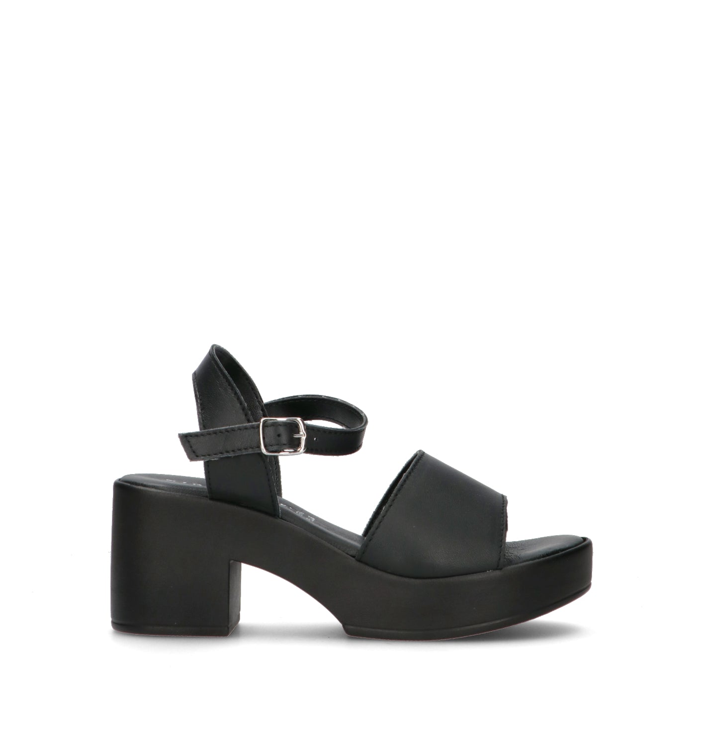 MIDELETTE Sandalo donna nera in pelle