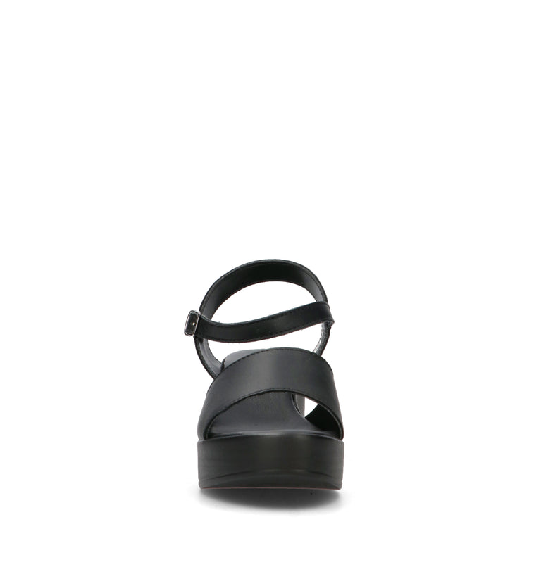 MIDELETTE Sandalo donna nera in pelle