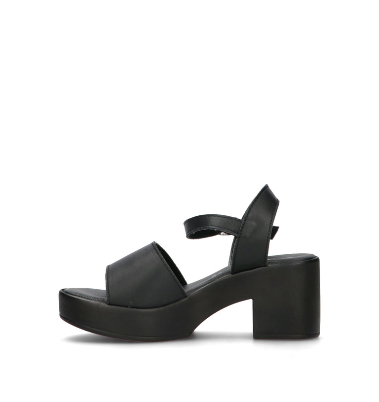 MIDELETTE Sandalo donna nera in pelle