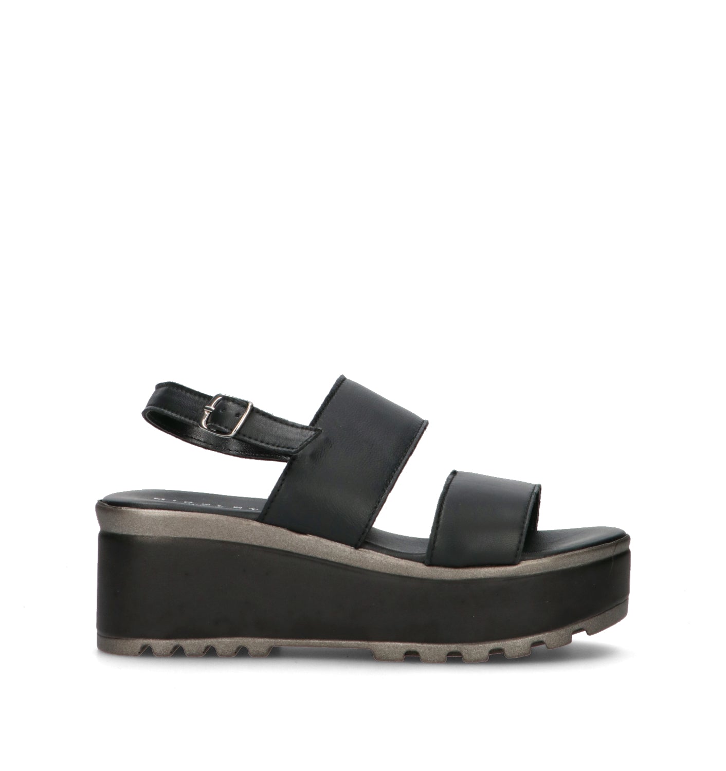 MIDELETTE Sandalo donna nera in pelle