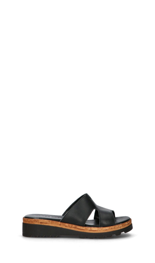 MIDELETTE Ciabatta donna nera in pelle