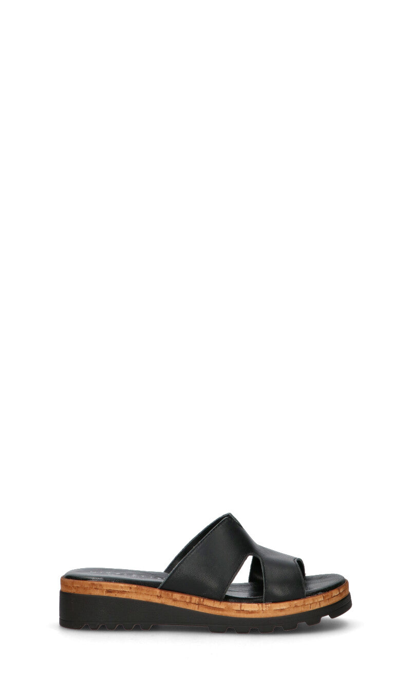 MIDELETTE Ciabatta donna nera in pelle