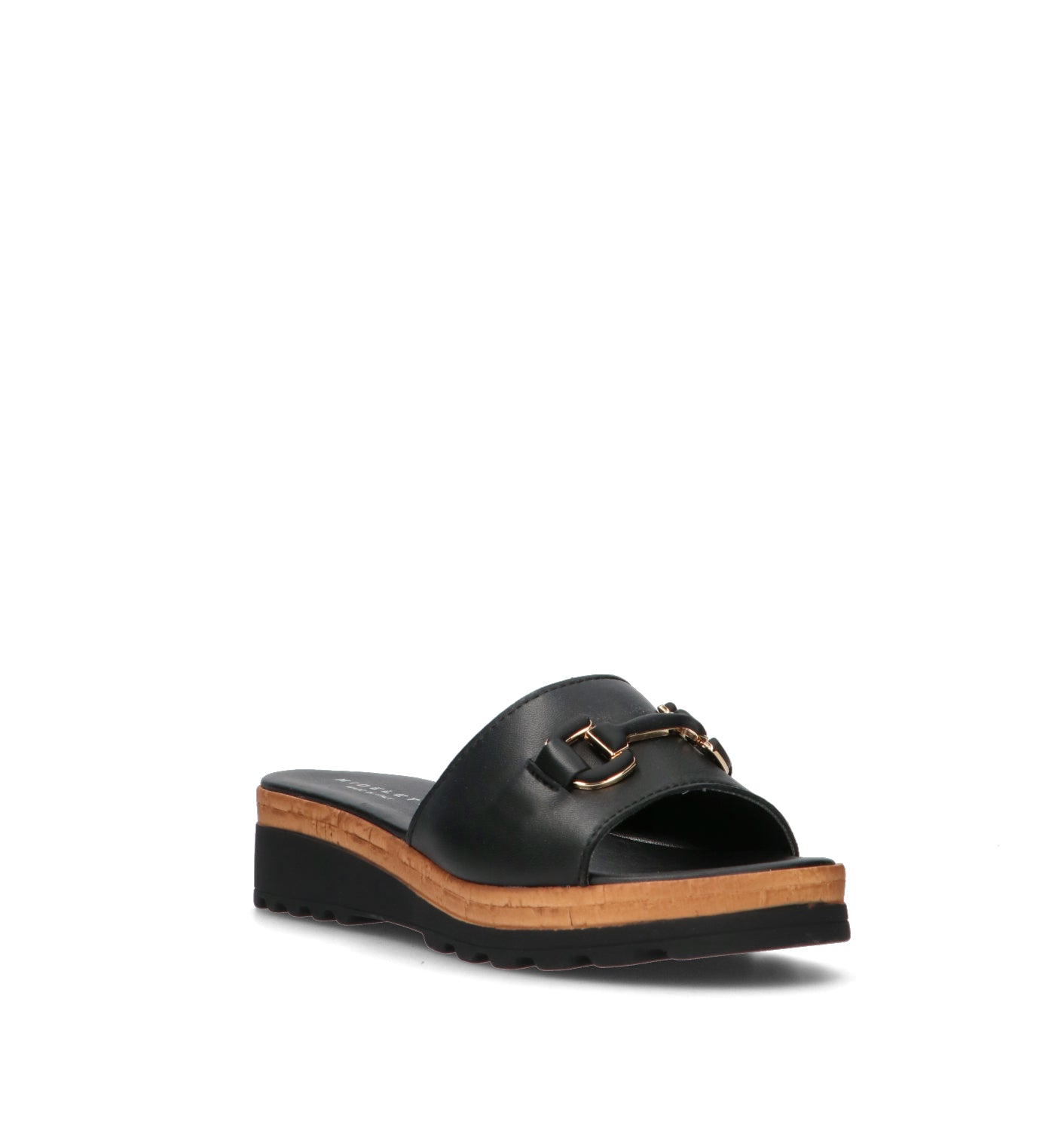 MIDELETTE Ciabatta donna nera in pelle