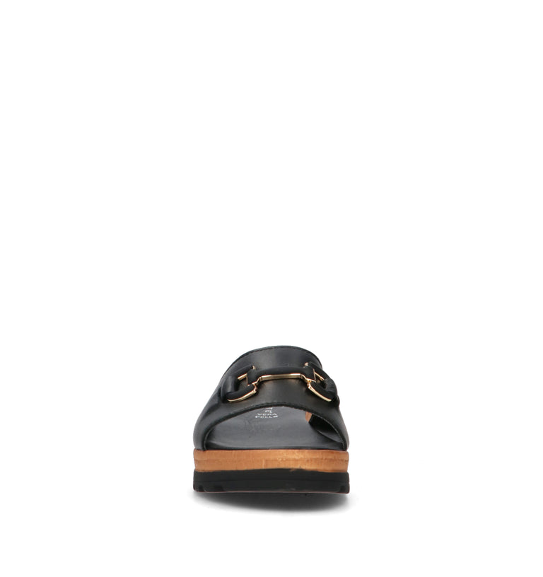 MIDELETTE Ciabatta donna nera in pelle