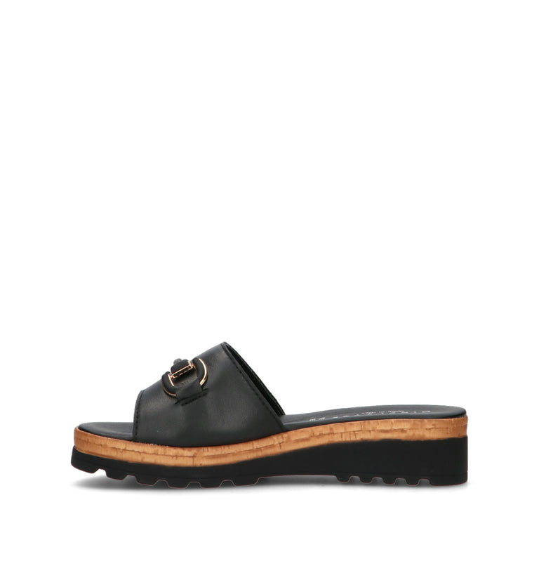 MIDELETTE Ciabatta donna nera in pelle