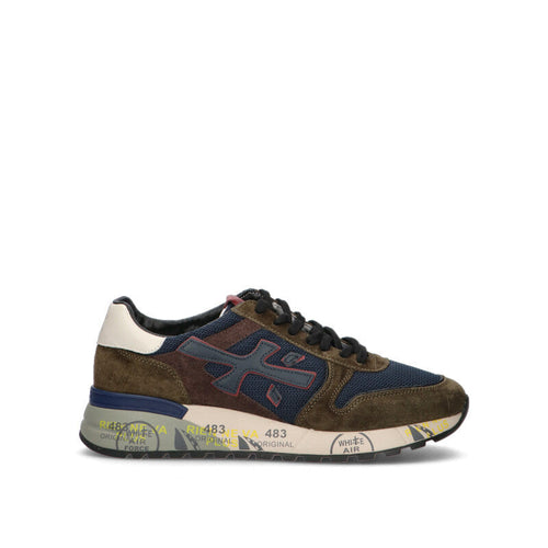 PREMIATA Sneaker uomo verde militare/blu in pelle