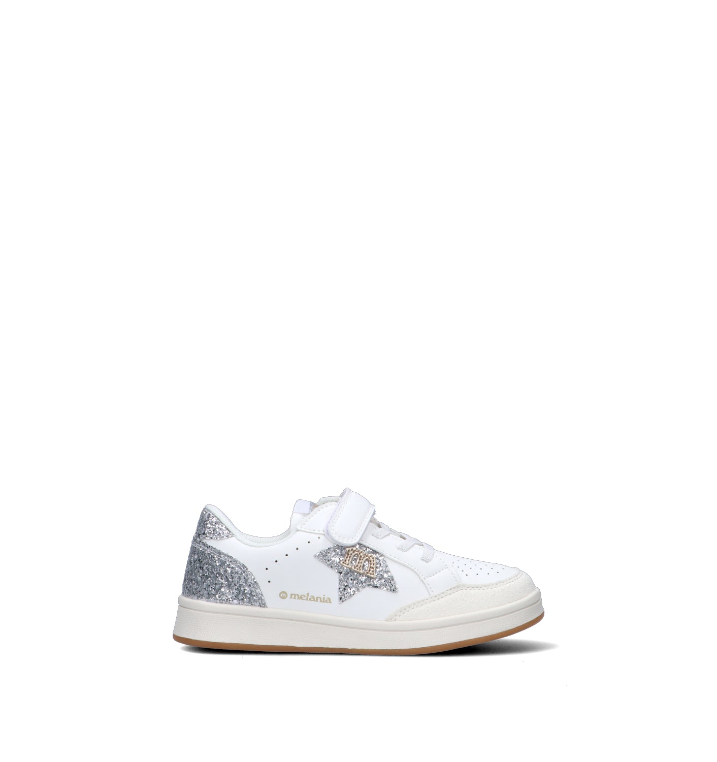 MELANIA Sneaker bimba bianca/argento