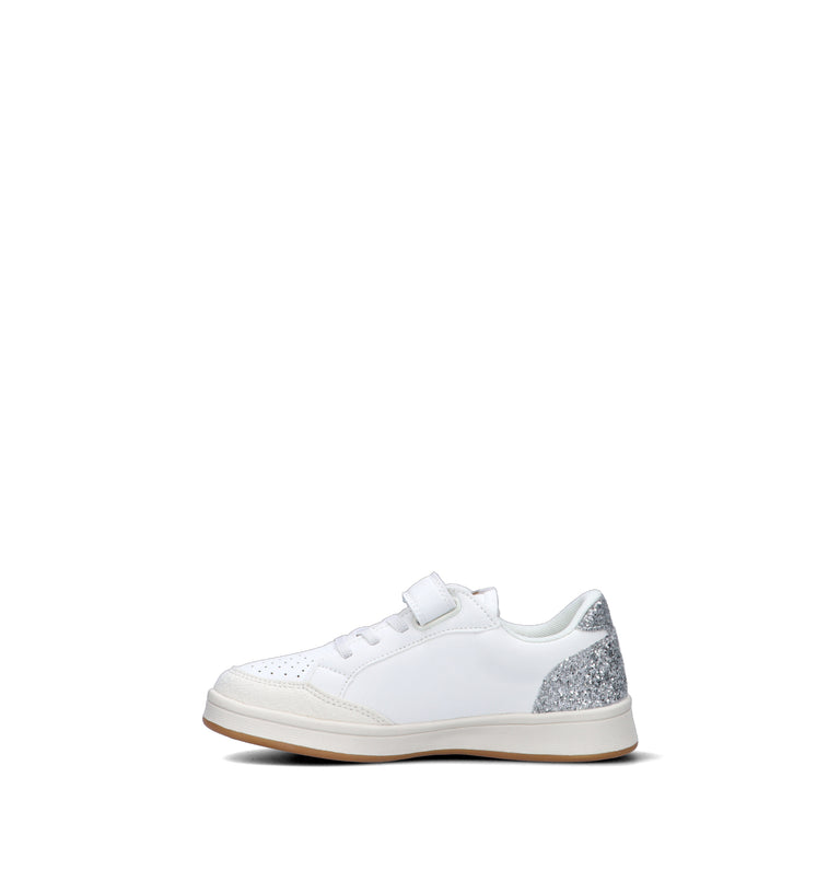 MELANIA Sneaker bimba bianca/argento