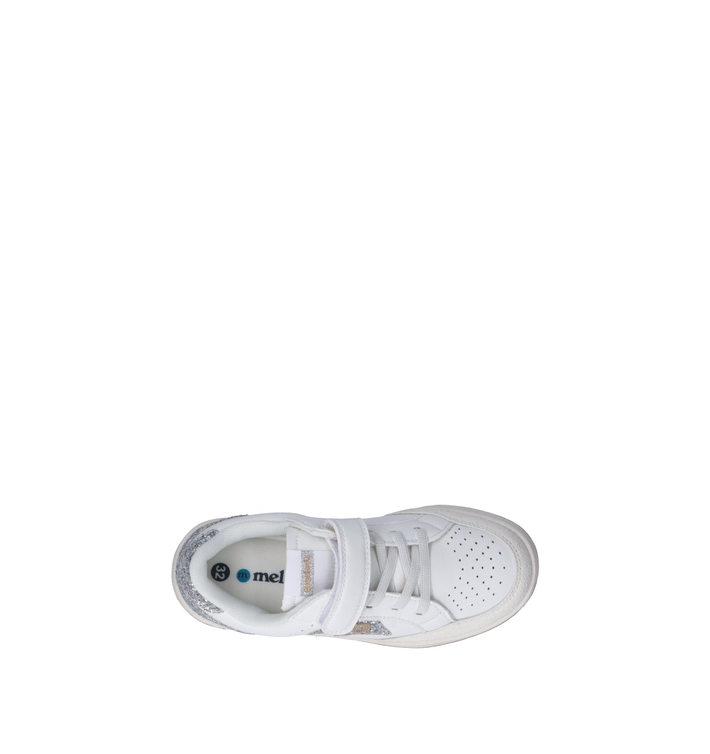 MELANIA Sneaker bimba bianca/argento
