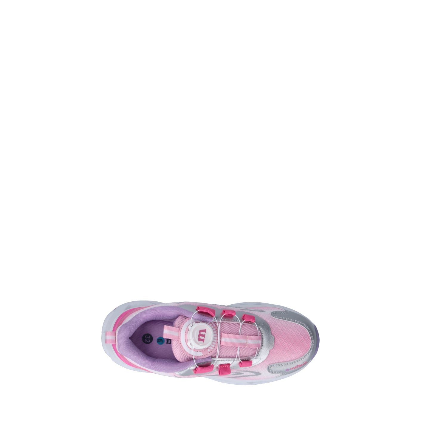 MELANIA Sneaker bimba rosa/argento