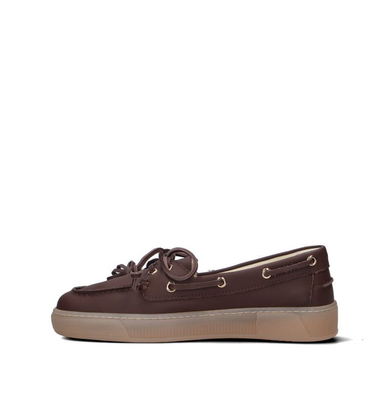 GIO+ Mocassino donna marrone in pelle