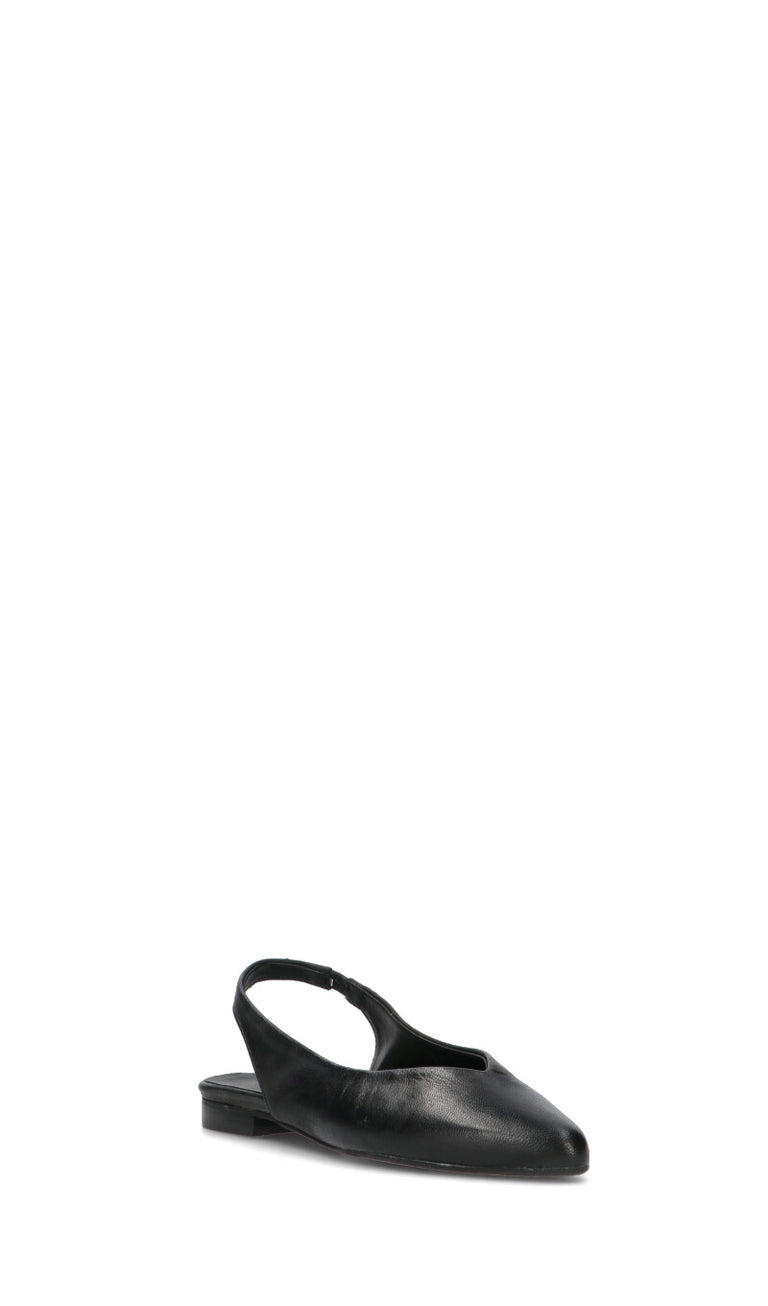 MEZZETINTE Slingback donna nera in pelle